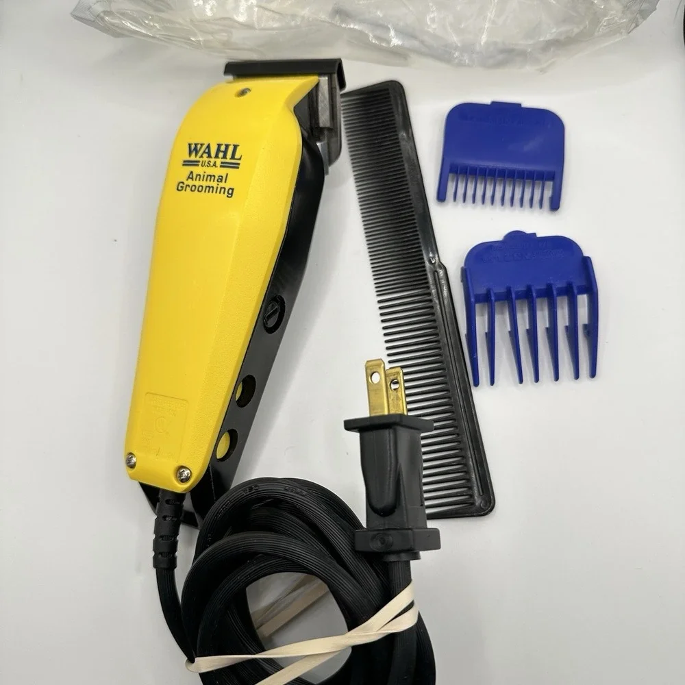 Wahl‎ Animal Grooming Clippers Works & Attachments Comb Yellow Electric Corded